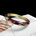 Bracelet Jonc Émaillé « RAVELLO » – Rouge Bordeaux &amp; Éclats d'Or