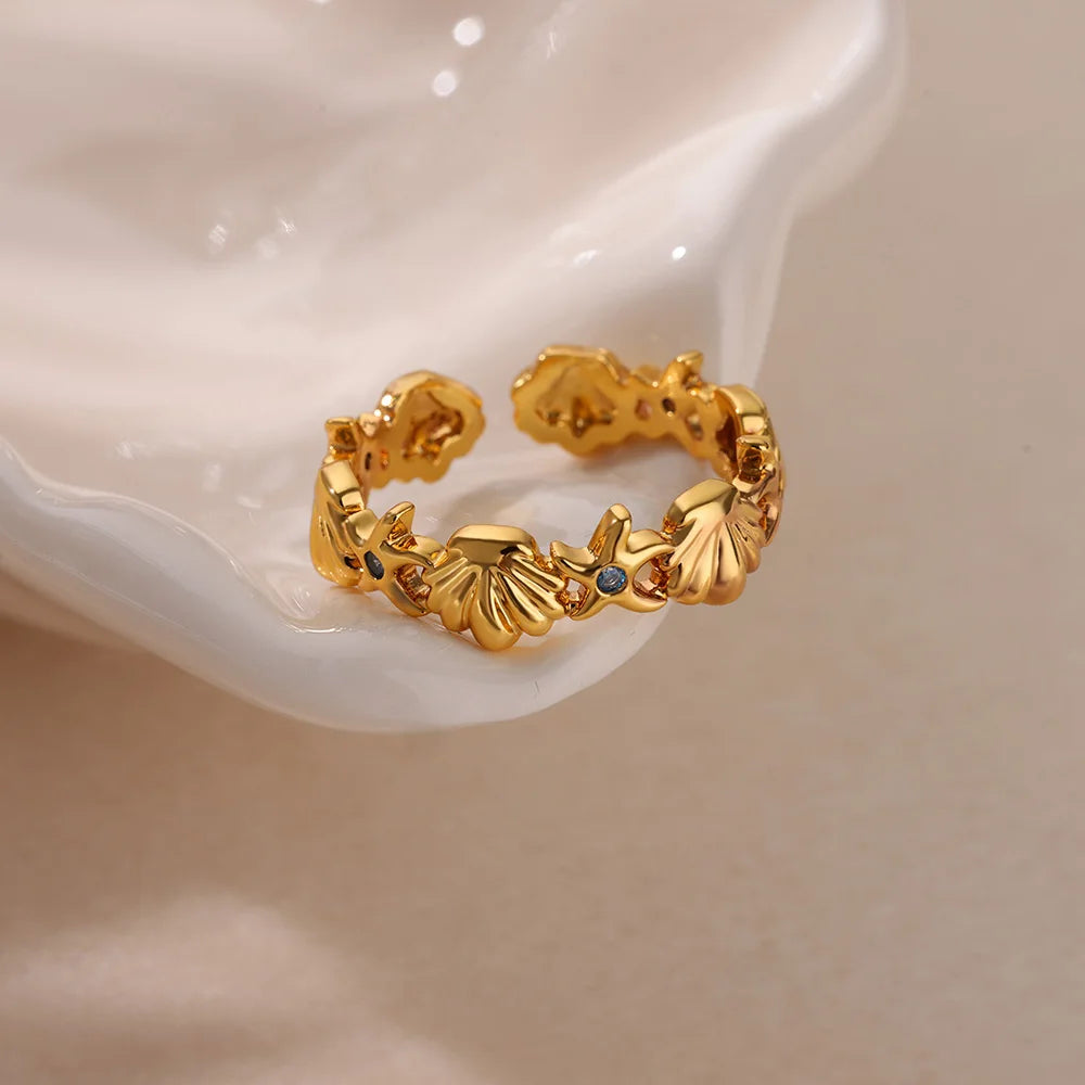 Bague Ajustable Marine « CAPRERA » – Coquillages &amp; Esprit Sirène